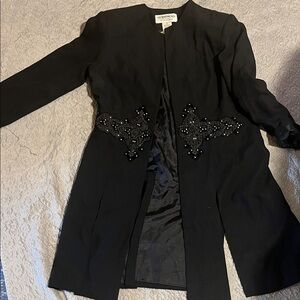 Black Embellished Women's Coat